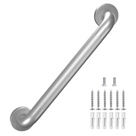 Heavy Duty Industrial Stairs Grab Wall Handrail Steps Indoor Exterior Outdoor Deck Hand Rail Safety Grab Bar for Stairs Bars Frame Pipe Anti-Slip Silvery