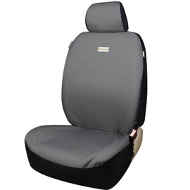 Champlus Waterproof Automotive Seat Cover with Detachable Seat Back Kick Mat and Organizer, Airbag Compatible, Quick Install, Gray (Pack of 1)