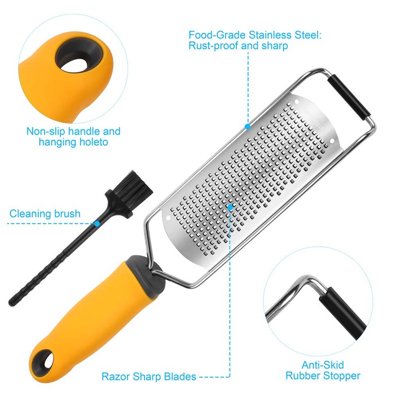 Pro Zester Grater, Lemon Parmesan Zester, Chocolate, With Razor-Sharp Stainless