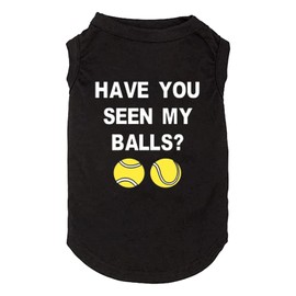 Have You Seen My Ball Dog Funny Clothes Shirts Print Vest for Small Large Dog T Shirts Puppy Apparel (Large, Black01)