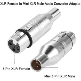 QIANRENON Balanced Headphone Adapter XLR Female to Mini XLR Male for Microphone Speaker Camera Camcorder