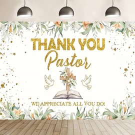 Thank You Pastor Backdrop for Photoshoot Pastor Anniversary Appreciation Month Retirement Party Decorations Thank You for All You Do We Appreciate You Photography Background (7X5FT)
