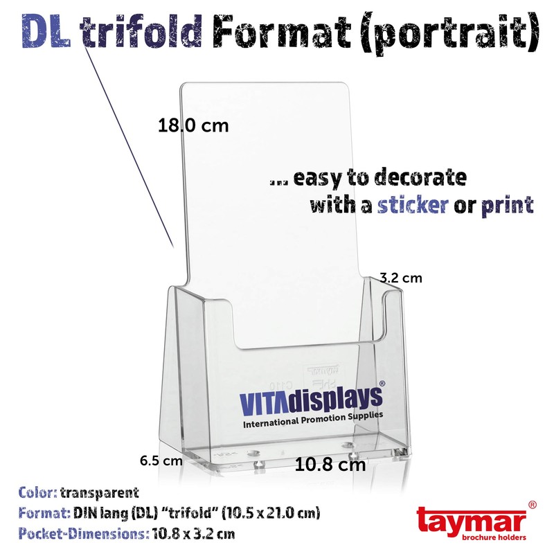 taymar Flyer Stand Leaflet Holder DIN Long