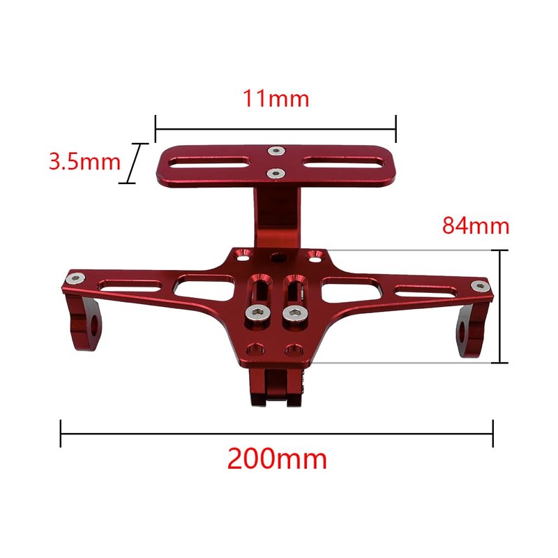 FONGKNOX Motor Bike Registration Plate Holder Red with LED Light