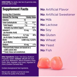 Nature’s bounty hair ,skin and nails vitamins gummies with biotin for 230 count women’s Supplement Edible Beauty Dietary Fitness