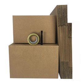uBoxes Moving Boxes 1 Room Economy Moving Kit UBOXES Brand - 15 Medium & Small Boxes & Moving Supplies, Brown