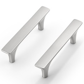 HESTIA HARDWARE 10 Pack Handles for Cabinets and Drawers | 3 Inch (76mm) Center to Center Satin Nickel Cabinet Pulls | Silver Kitchen Cabinet Handles, Drawer Pulls and Dresser Handles (Z15.10.S)