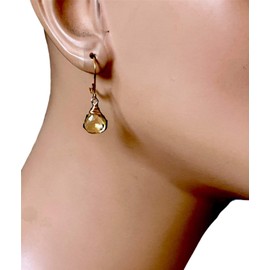 14k Gold Natural Citrine Earrings, Yellow Natural Stone, November Birthstone Jewelry, Gift for her