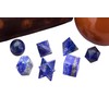 Lapis Lazuli Pocket Palm Reiki Stones Solids Sacred Geometry Set