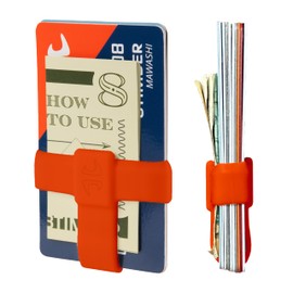 8TIMBER Mawashi Wallet Band Orange - Durable Silicone Rubber Card Holder for Credit Cards and Cash - Secure, Stylish, and Convenient Minimalist Wallet - Perfect for On-The-Go and Daily Use