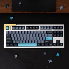 172 Keys Doubleshot Keycaps Cherry Profile Blue 8008 Keycap Set Fit for 61/64/87/104/108 Cherry Mx Switches ISO ANSI Layout Mechanical Keyboard