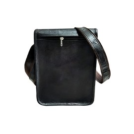 ALASKA EXPORTS Mens Messenger Bag Leather Sling Satchel For Travel Work & Office | Crossbody Bags | Shoulder Satchels | Handbag (Black) (9" X 11" X 3" Inches)