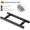EaseLife 12" Push Pull Door Handle,Double Sided H Shape Sliding