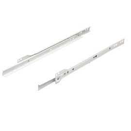 Hafele SG25 Slide Rail with Bottom and Roller System, White, Rail Length: 9.8 inches (250 mm), Left and Right 1 Pair
