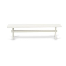 East West Furniture X-Style Modern Dining Bench with Wood Seat, 72x15x18...