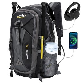 HaetFire Hiking Backpack 40L Lightweight Breathable Backpack for Men Women Travel Daypack Bag, Water Resistant Rucksack Backpack for Camping Cycling Climbing Walking Mountaineer Outdoor Sports