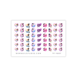 Tropical Escape Airbrush Inspired Nail Decals Fun Summer Vacation Flamingo Palm Trees Water Transfer Clear Overlay