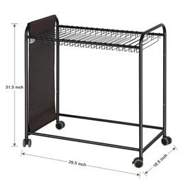 Rolling Pants Trolley Pants Hangers Pants Rack with 20 Hangers Closet Organizer for Jeans Trousers Skirts, Bronze