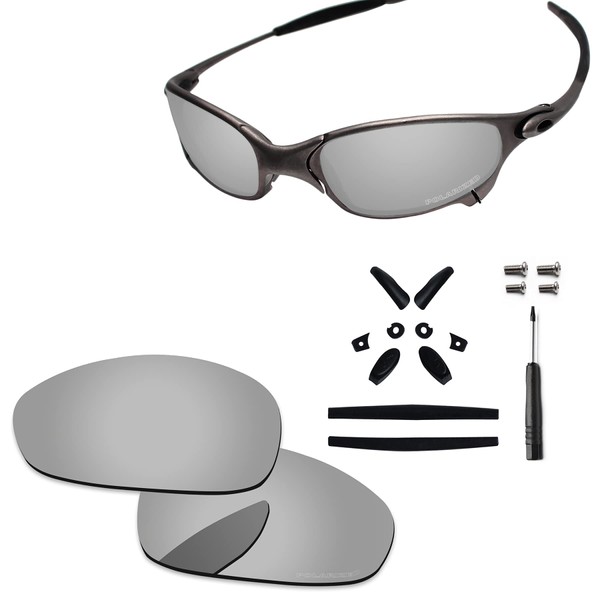 PapaViva Replacement Lenses & Rubber Kits for Oakley Juliet Chrome