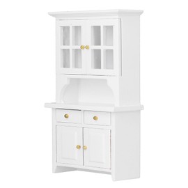 1:12 Dollhouse Cabinet Wooden Simulated Miniature Kitchen Furniture Decoration AccessoriesWhite
