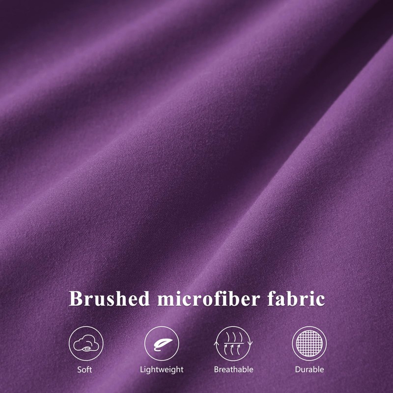 Aisbo King Size Fitted Sheet Purple - Extra Deep Pocket
