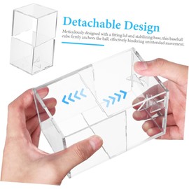 MMSZHL Caja de Béisbol Acrílica, Vitrina de Exhibición para Pelotas de Béisbol, Caja Transparente Apilable con Protección UV y a Prueba de Polvo, Soporte para Recuerdos Deportivos (Acrílico)