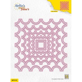 Nellie's Choice Fustella Quadrato, 10 Fustelle Multi Cornice, 13.4 x 13.4 cm, per Creare Biglietti, Natale, Scrapbooking, Fai da Te, DIY