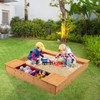 Costzon Kids Sandbox, 49” x 47” Cedar Wood Sand Pit