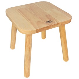 BEE&OAK Wooden Step Stools for Adults, Solid Rubber Wood Non-Slip Step Foot Stool, Heavy Duty 300 lbs One Step Stool for Bedroom, Bathroom, Kitchen,Outdoor (Natural, 11" (D) x 11"(W) x 11.8"(H))