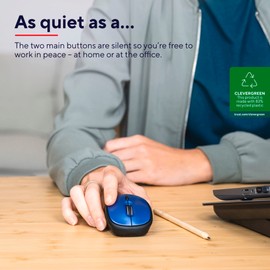 Trust Yvi+ Leise Funkmaus, Nachhaltiges Design, 800-1600 DPI, für Rechts- und Linkshänder, Verstaubarer USB Mikroempfänger, Kompakte Maus Kabellos für Laptop, PC, Desktop, Mac - Blau