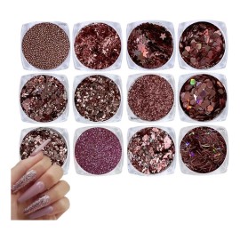 Belleza mexico Coleccion Decoracion De Uñas Corazon Glitter Rosa Gold