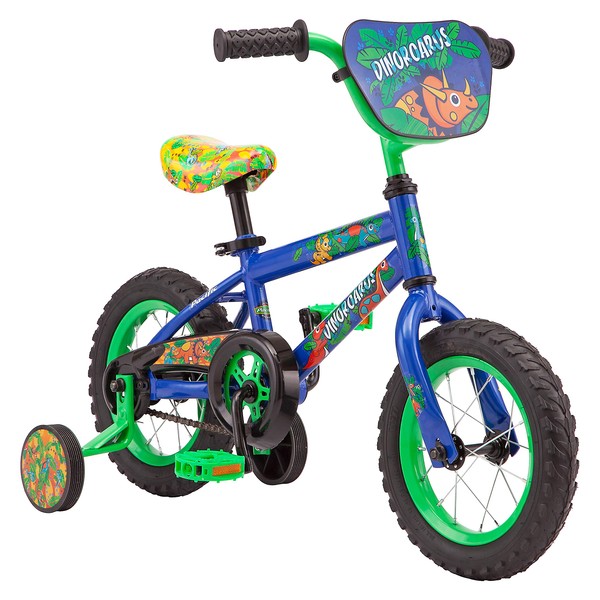 Pacific Dinosaur Character Kids Bike, 12-Inch Wheels, Ages 3-5 Years, Coaster Brakes, Adjustable Seat, Blue, One Size