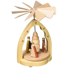 Alexander Taron 1719 Richard Glaesser Mini Pyramid-3 Kings Natural Wood-6.5" H W x 2.5" D, Brown