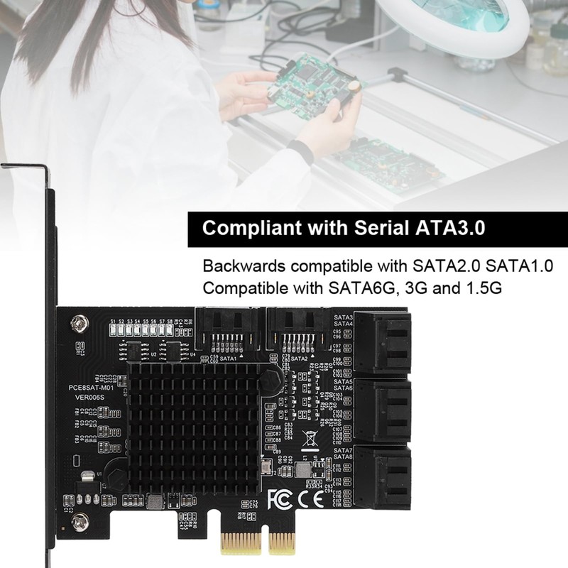 SATA Card 8 Port, PCIE to SATA 3.0 Controller Expansion