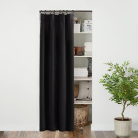 PANELSBURG Door Curtain for Doorway,Accordion Doors Look Privacy Closet Curtain for Open Closets Without Doors Dorm,Black Out Blackout Curtains 80 Inch Length Long