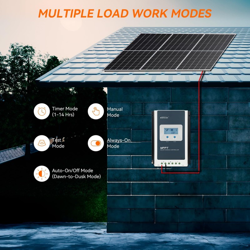EPEVER MPPT 30A Solar Charge Controller 12V 24V Auto, 30A