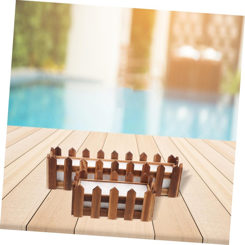 Operitacx 2pcs Rustic Rectangular Flower Pot with Foam Insert for