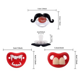 Funny Pacifiers for Babies, Newborn Pacifier 0-6-12-18 Months, Infants Pcifiers for 0-6 Months, Toddlers Mustache Pacifier, Baby Gift Pacifiers for Boys and Girls
