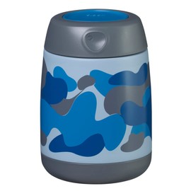 b.box Insulated Food Jar Mini | Small Snack Container for Babies and Kids | Double Wall Stainless Steel | Keeps Food Cold for 6hrs, Warm for 4hrs | (Blue Camouflage, 7 oz)