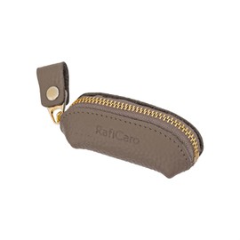 RafiCaro Coin Case, Genuine Leather, Seal Case, Coin Purse, Compact, Small, Soft, Leather Pouch, Small, sgreige