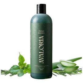 Shampoo Avaloria Botánico Anticaída y Crecimiento Natural 480 ml, sin sulfatos, sin parabenos, ni sales. Extracto 100% Natural con 10 Hierbas; hidrata