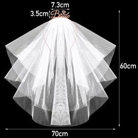 BOFUNX Bride Headband with Veil Wedding Bride JGA Hen Night Accessories for Women JGA Bride Wedding Hen Party Bachelorette Party, Bride