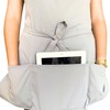 Grey Apron for women with pockets. Server aprons with 3