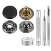 HARFINGTON 24Set Leather Snaps Fasteners Kit 10mm Dia Brass Press-Stud