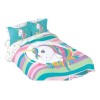 COMPETITON Edredón Unicornio Rosa Individual C/sábanas 6 Pzs. Color Turquesa