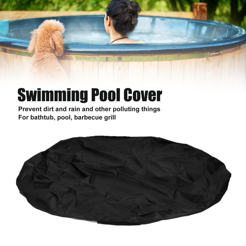 Swimming Pool Cover Dustproof Folding Insulation Pool Winter Black Cover