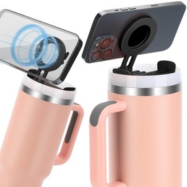 Gym Phone Holder, Magnetic Water Bottle Phone Holder Compatible with Android I-Phone, Bosiil Water Bottle Phone Holder, Gym Tumbler Accessories for Women Men, Black