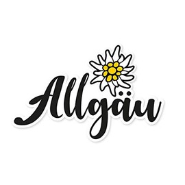 Ritter Mediendesign Sticker Allgäu Edelweiss Car Sticker Camper Sticker Car Wash Resistant Weatherproof Motorhome Trailer Motorcycle