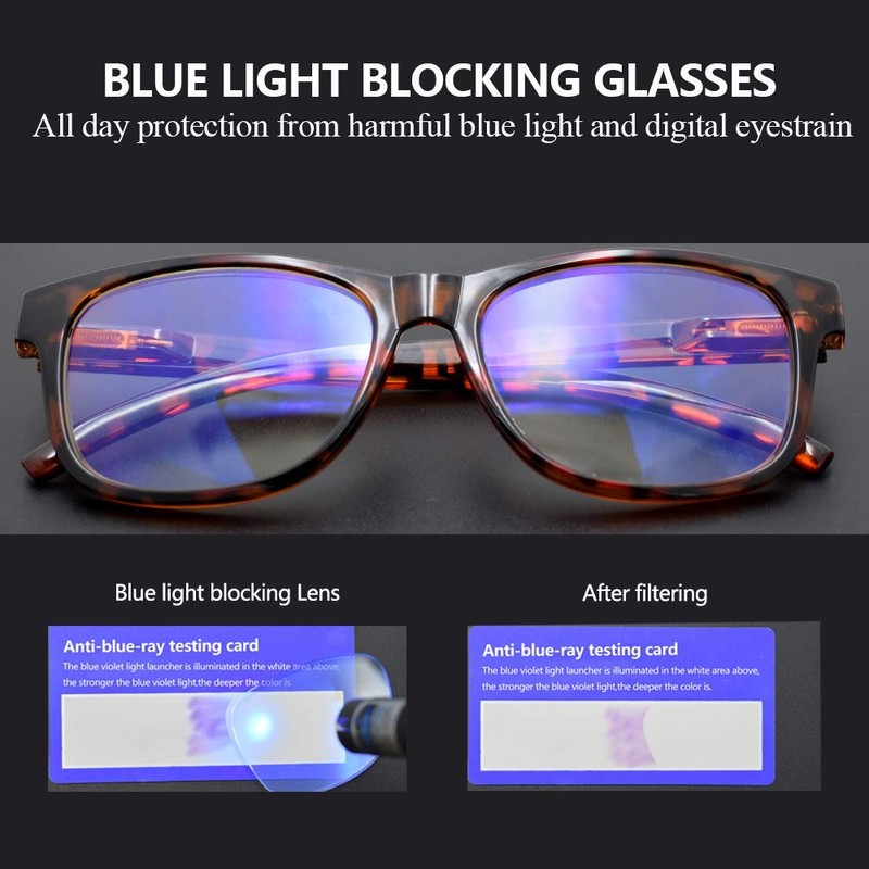 OURUI Blue Light Blocking Reading Glasses 2 Pack Computer Readers