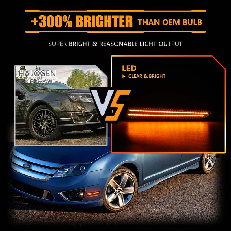 OFFKAT New 2 PCS Front Fender LED Side Marker Lights